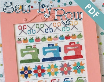 Sew By Row Downloadable PDF Cross Stitch Pattern by Lori Holt of Bee in my Bonnet with It's Sew Emma