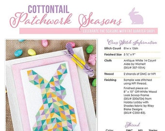 Cottontail Patchwork Seasons Downloadable PDF Cross Stitch Pattern by Fat Quarter Shop