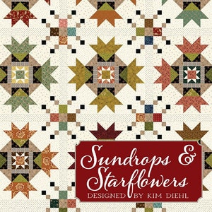 Sundrops & Starflowers downloadbaar PDF-quiltpatroon van Kim Diehl