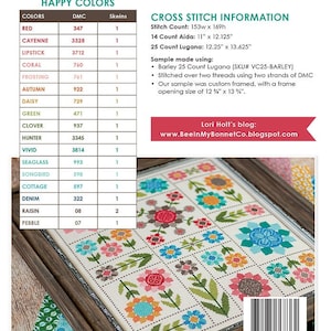 It's Sew Emma Flea Market Flowers Cross Stitch Pattern By Lori Holt