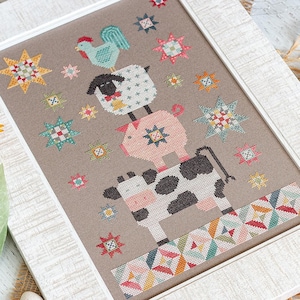 Farmyard Friends Downloadable PDF Cross Stitch Pattern by Lori Holt of Bee in my Bonnet with It's Sew Emma image 3