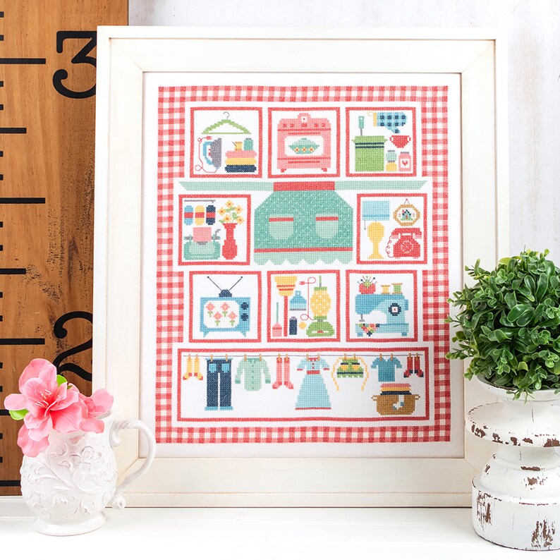 Vintage Housewife Cross Stitch Pattern by Lori Holt of Bee in Etsy