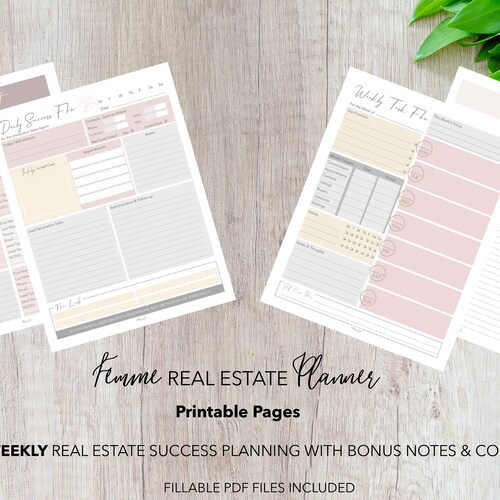 FEMME Real Estate Daily & Weekly Planner Pack Etsy