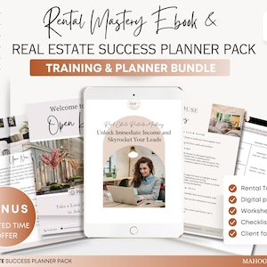 2024 Real Estate RENTAL MASTERY Ebook & Workbook Megabundle Undated Planners/Worksheets/Checklists/CRM/Trello image 1