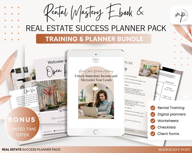 2024 Real Estate RENTAL MASTERY Ebook & Workbook Megabundle Undated Planners/Worksheets/Checklists/CRM/Trello image 1