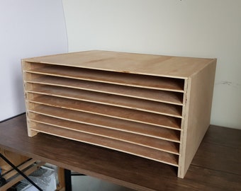 A3 42cm x 30cm Canvas Drawing Rack / Art Storage / Box / Compact Sturdy Wooden Shelving Unit, Custom Sizes Available