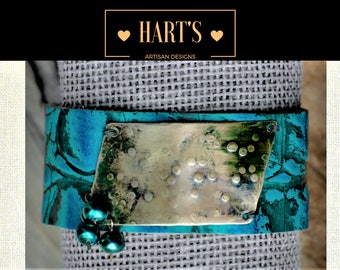 Turquoise Leather Cuff Bracelet