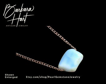 14K Gold Filled Blue Opal Pendant Necklace