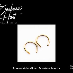 14K Gold Hoop Earrings Mini Half Inch Sold As A Pair image 2