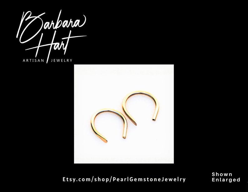 14K Gold Hoop Earrings Mini Half Inch Sold As A Pair image 2