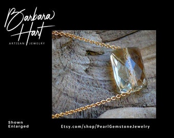 Lemon Quartz Pendant 14K Filled Necklace