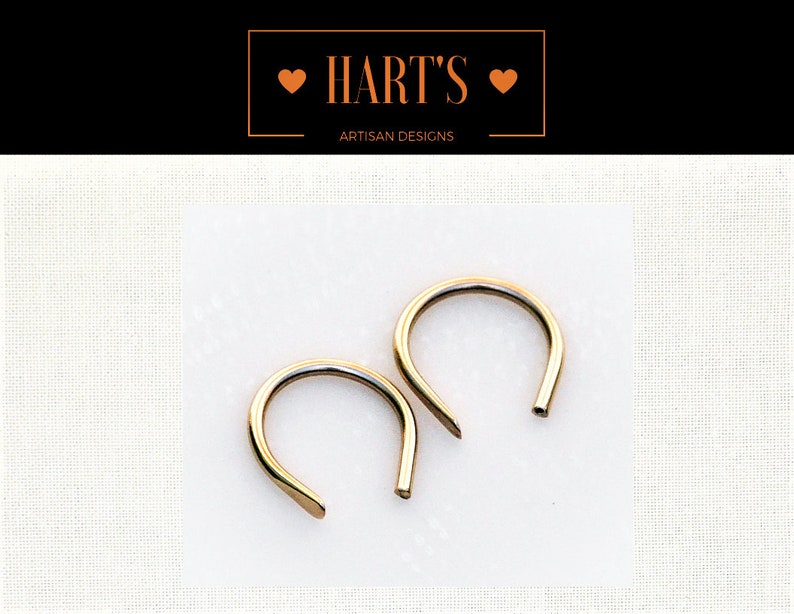 14K Gold Hoop Earrings Mini Half Inch Sold As A Pair image 3