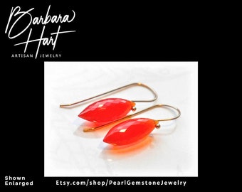 Red Carnelian Gemstone 14K Gold Filled Earrings