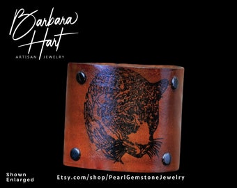 Leopard Leather Cuff Bracelet