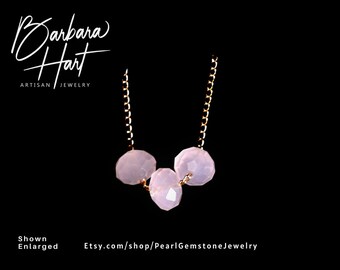 Pink Rose Quartz 14K Gold Filled Necklace