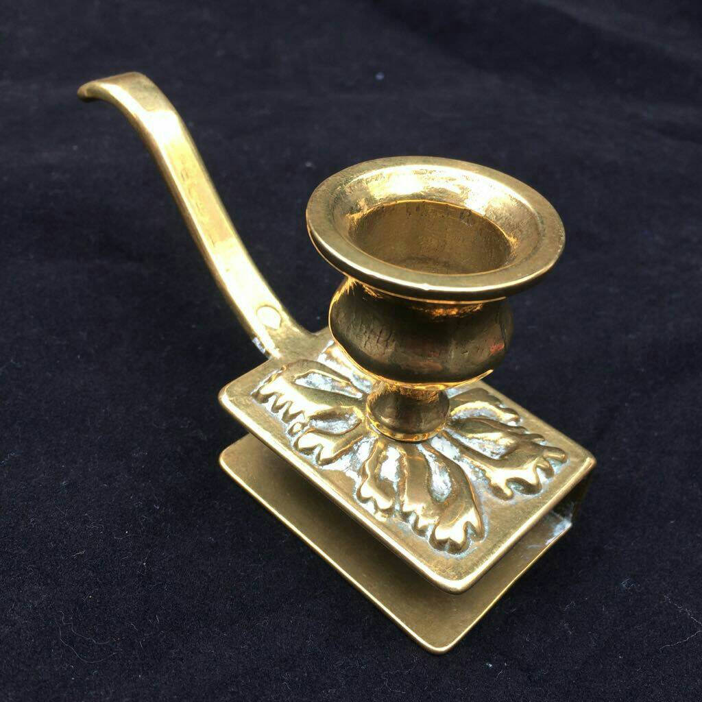Stunning Vintage Solid Brass Candle And Match Box Holder In Lovely Condition