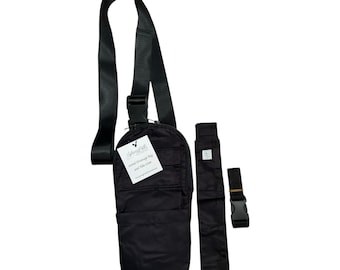 Crossbody 600ml Nephrostomy Outer Bag and Tube Cover Solid Black