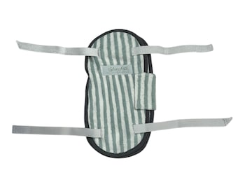 600 ml Leg Drainage Bag Cover with straps - Green Stripe