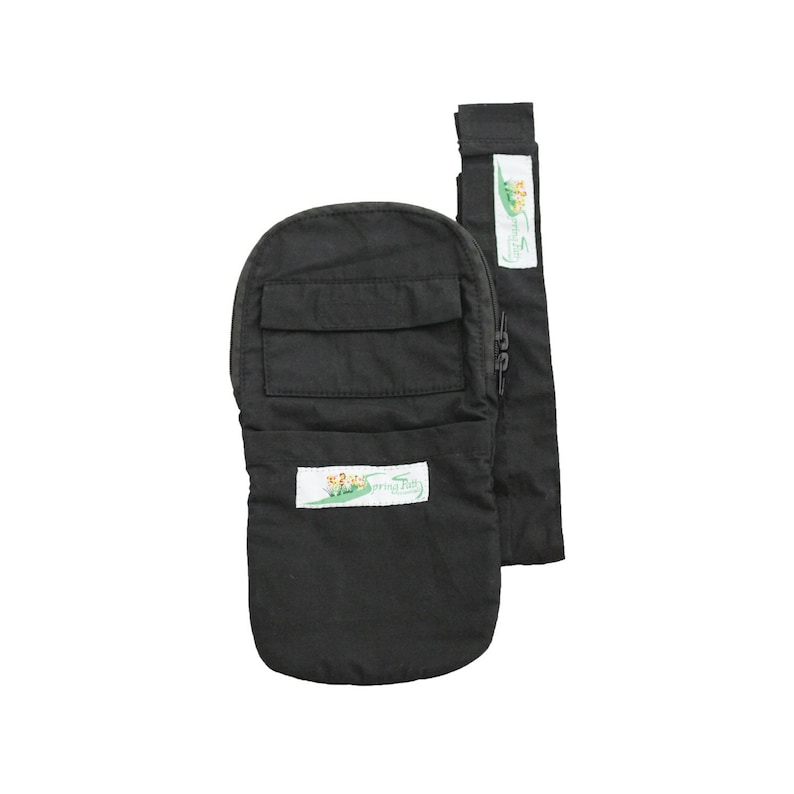 Black nephrostomy and tube outer cover. 600ml urine cover to wear outside clothing, discreet opening in back to check and empty contents.