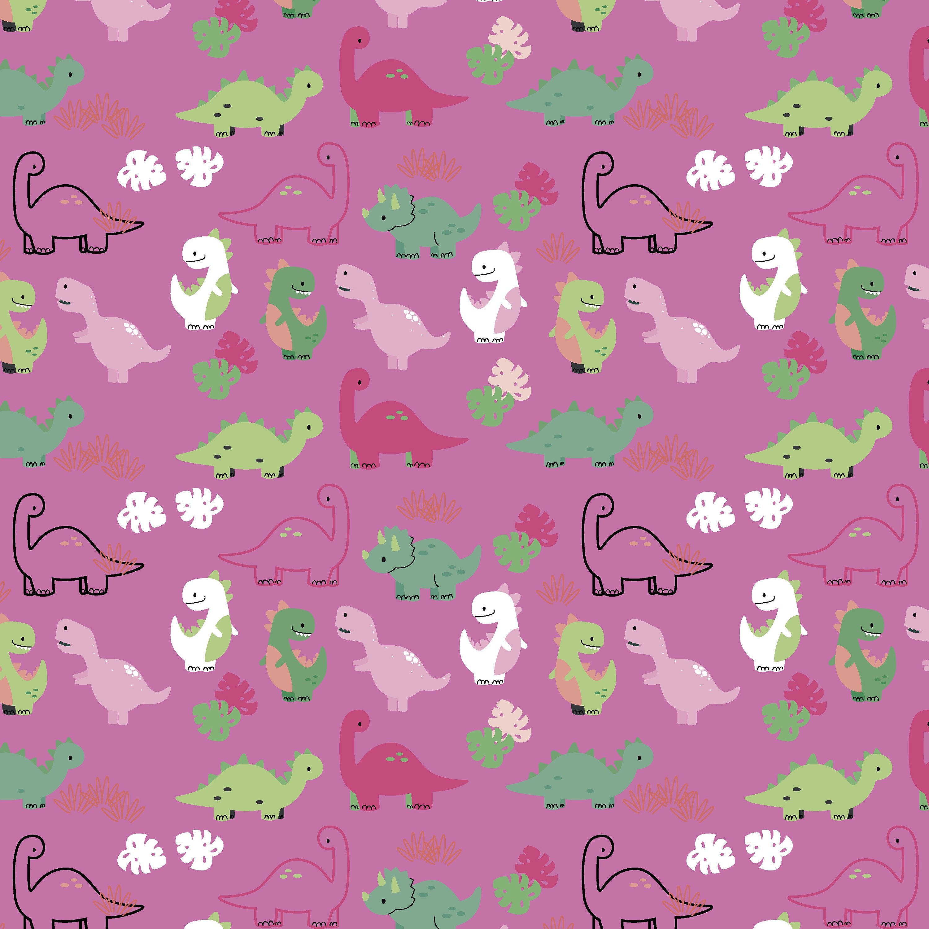 Dina Digital Paper Girl Dino Wrapping Paper Dinosaur Etsy