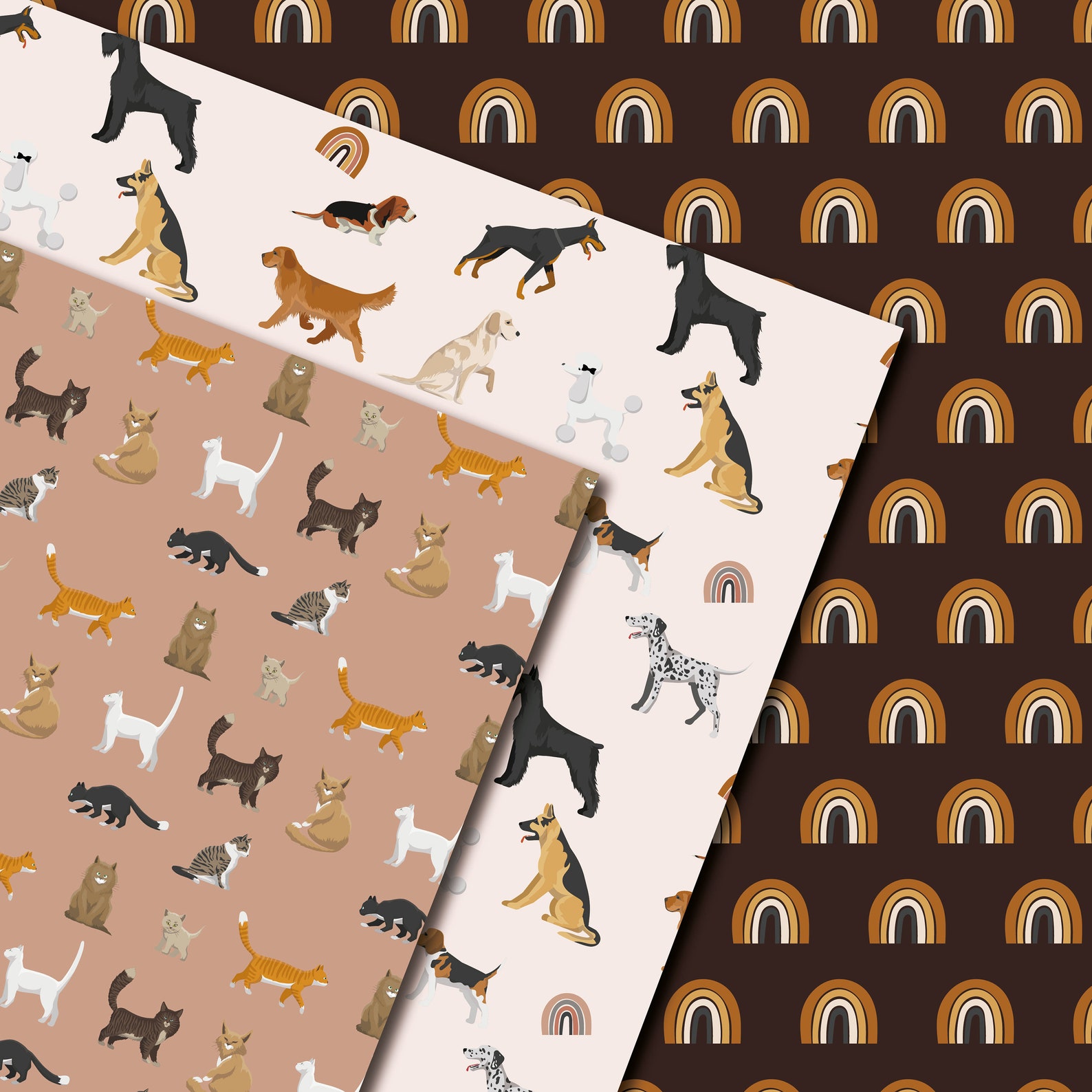 My Pets Digital Paper Dog Wrapping Paper Dog Pattern Etsy