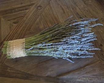2022 Crop!  Organic PREMIUM GRADE dried French lavender bundle / bunch / bouquet.  Long stems, highly fragrant!  Ready to enjoy!