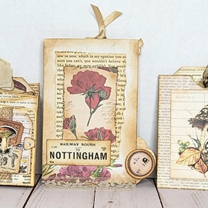 Small Junk Journal Tag and Pocket,  Junk Journal, Vintage Style Junk Journal Add On