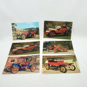 Vintage Postal Lote de 6 Coches Antiguos Papel Ephemera Manualidades Scrapbbooking