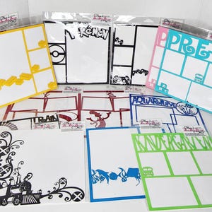 Doo Dilly Designs Brand lasergesneden stansvormen voor scrapbooking, junkjournaling, papercrafts, Dr. Seuss, treinen, school, Pokémon Designs Set 13