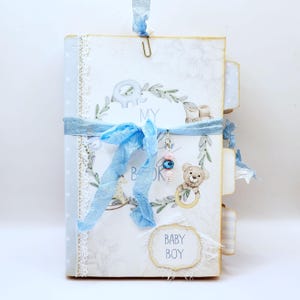 Baby Boy Vintage Style Junk Journal, Pocket Junk Journal,  Scrapbook Shabby Chic Diary