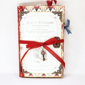 Alice in Wonderland Vintage Style Junk Journal, Pocket Junk Journal,  Scrapbook Shabby Chic Diary