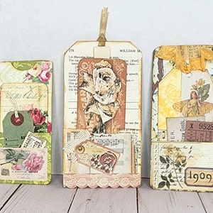 Small Junk Journal Tag and Pocket,  Junk Journal, Vintage Style Junk Journal Add On