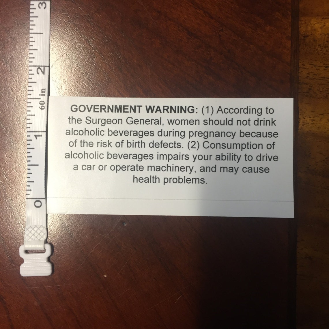 Growler Alcohol Government Warning Label Etsy