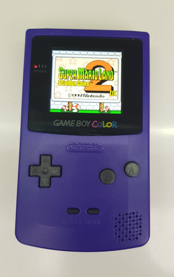 Game Boy Color IPS Console LCD V2 GBC Grape Q5 Rechargeable Battery 