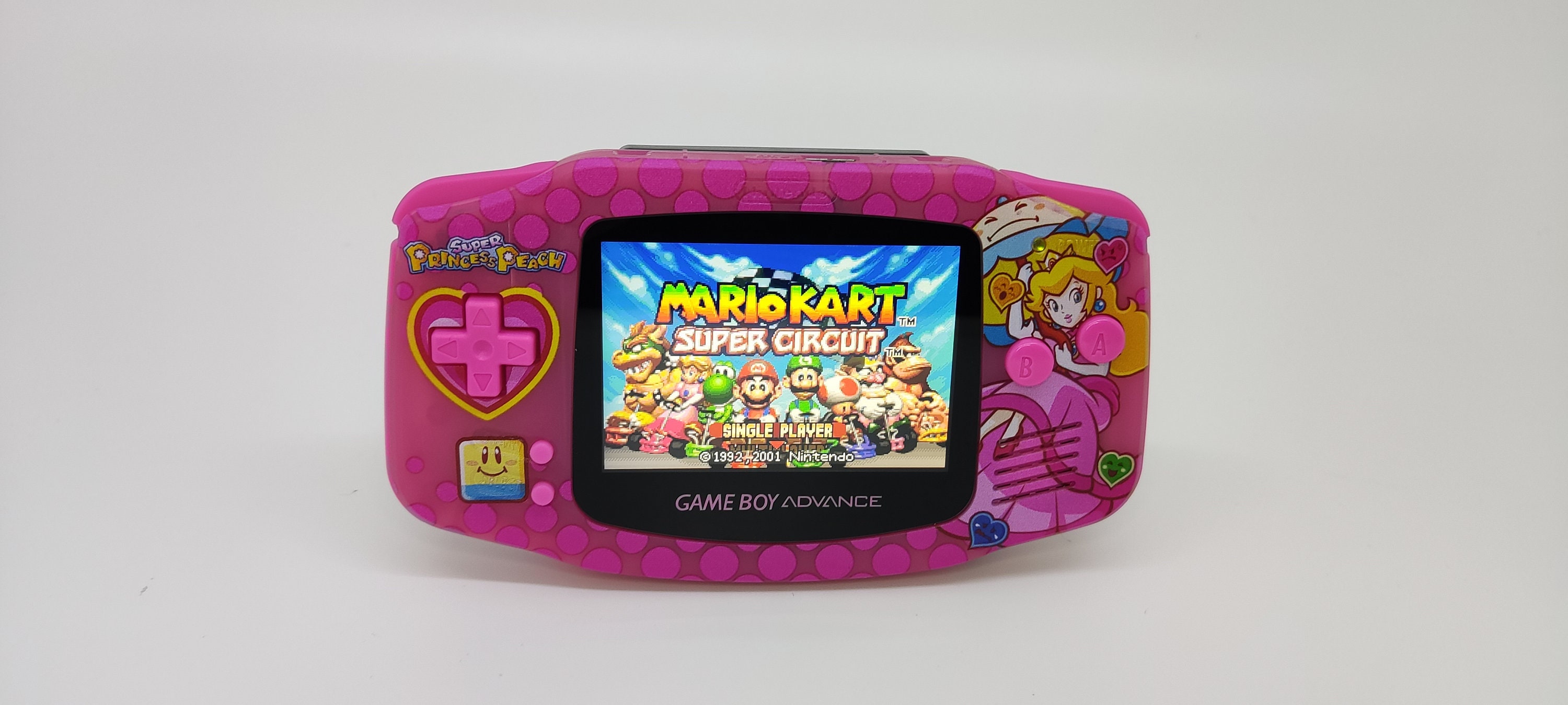 Gameboy Advance GBA Princess Peach themed Backlight IPS V2