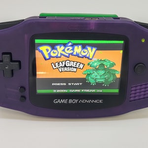 Gameboy Advance GBA Clear Purple Backlight IPS V2 with optional acrylis display stand