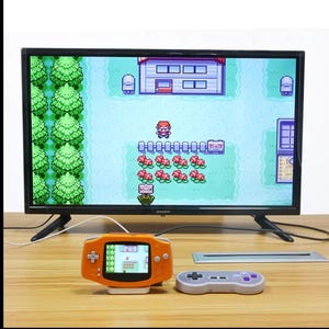 Game Boy Advance GBA hdmi 720p TV Out Backlit IPS Screen choice of shells Dock with controller