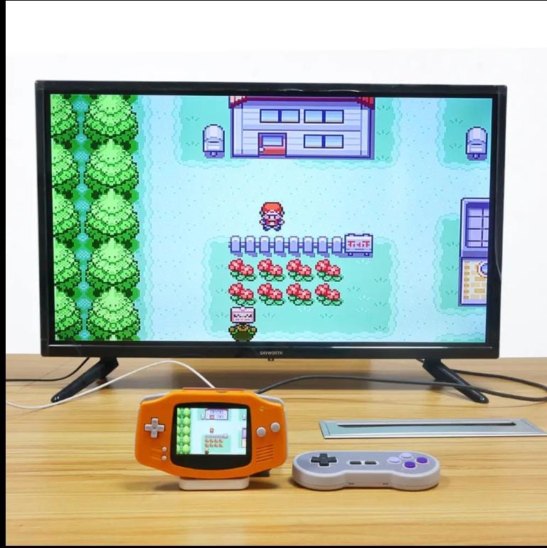 Game Boy Advance GBA hdmi 720p TV Out Backlit IPS Screen choice of shells Dock with controller