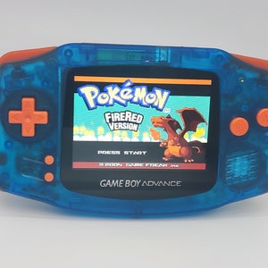 Gameboy Advance GBA Clear Blue Orange Backlight IPS V2 display