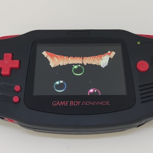 Gameboy Advance GBA Black with Red Buttons Backlight IPS V2 - tactile buttons