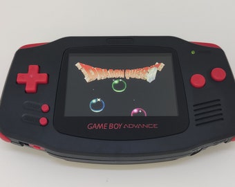 Gameboy Advance GBA Black with Red Buttons Backlight IPS V2 - tactile buttons