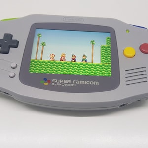 Gameboy Advance GBA Super Famicom Themed Backlight IPS V2 - Rechargeable Battery