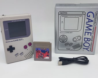 Ultimate Nintendo Gameboy DMG-01 Backlight IPS V4 - changeable background colour  with Tetris