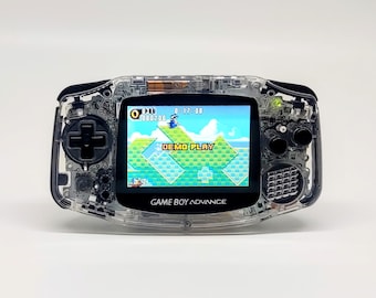 Gameboy Advance GBA Mirror clear V3 Laminated display with rechargeable battery tactile buttons audio speaker boost