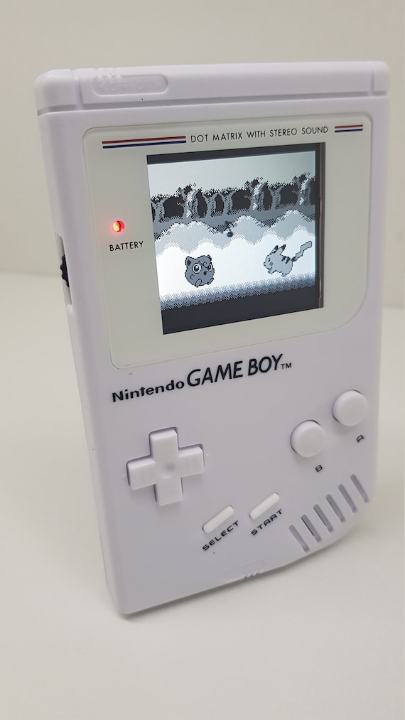 Nintendo Gameboy Original Handheld Console Game Boy DMG White BACKLIT IPS  Screen