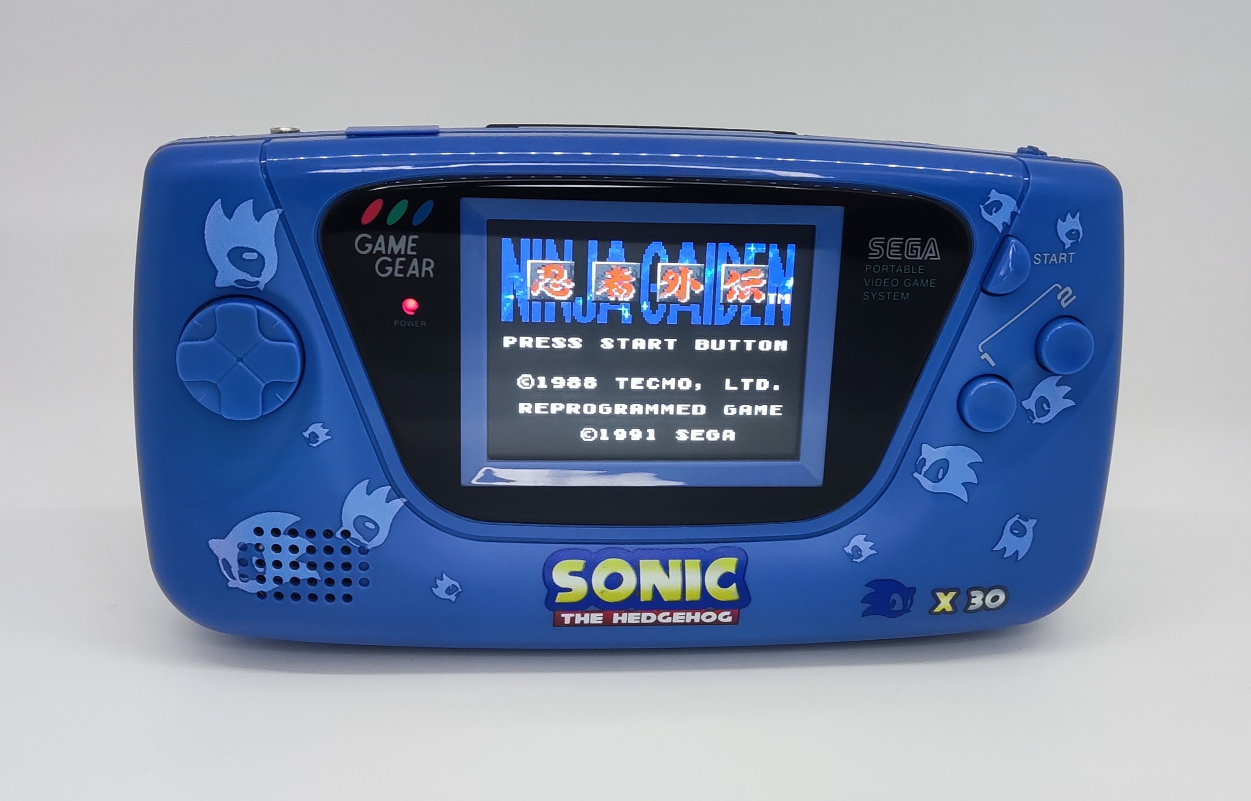 Sega Game Gear TFT Console LCD Backlit Backlight Sonic Themed 