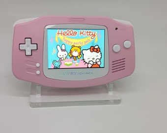 Gameboy Advance GBA Pink Backlight IPS V2 with optional acrylis display stand