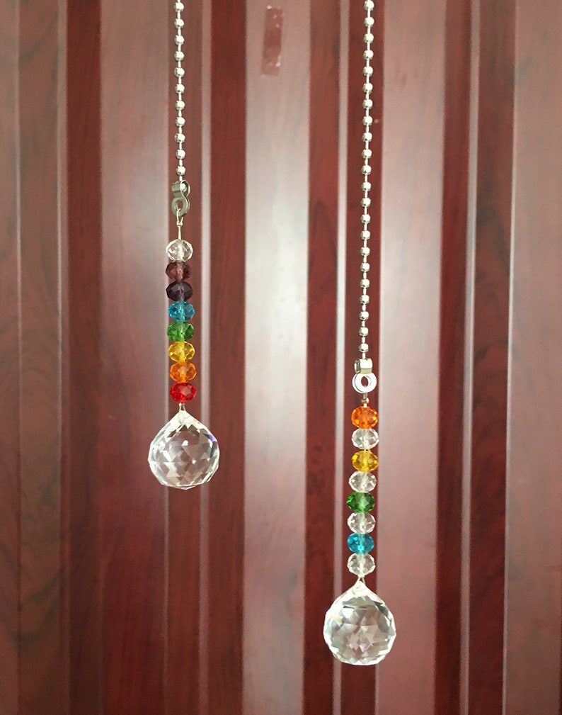 3ft Fan Pull Chain Set Long Crystal Light Pull Chain Sun Etsy