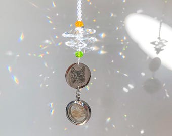 Personalized Pet Hair Memorial Sun Catcher, Pet Fur Keepsake, Dog Passing Away, Loss of Cat