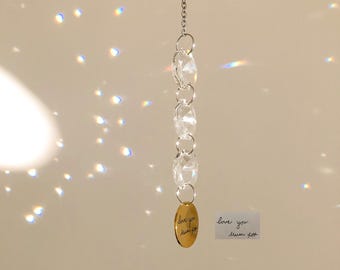 Personalized Memorial Sun Catcher with Actual Handwriting, Look for Me in Rainbows